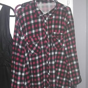 Button up 3/4 sleeve flannel